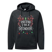 Pretend im a Reindeer  Easy Christmas Costume Performance Fleece Hoodie