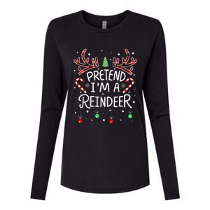 Pretend im a Reindeer  Easy Christmas Costume Womens Cotton Relaxed Long Sleeve T-Shirt