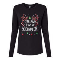 Pretend im a Reindeer  Easy Christmas Costume Womens Cotton Relaxed Long Sleeve T-Shirt