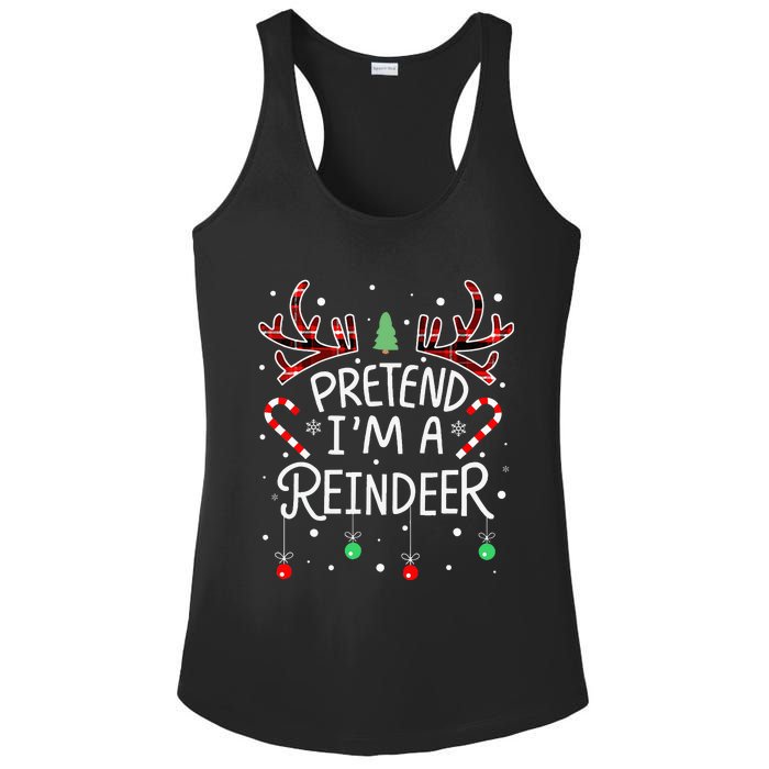 Pretend im a Reindeer  Easy Christmas Costume Ladies PosiCharge Competitor Racerback Tank