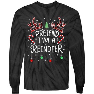 Pretend im a Reindeer  Easy Christmas Costume Tie-Dye Long Sleeve Shirt