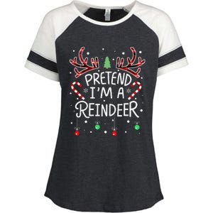 Pretend im a Reindeer  Easy Christmas Costume Enza Ladies Jersey Colorblock Tee