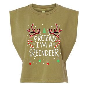 Pretend im a Reindeer  Easy Christmas Costume Garment-Dyed Women's Muscle Tee