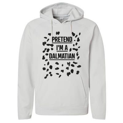 Pretend Im A Dalmatian Funny Lazy Halloween Costume Performance Fleece Hoodie