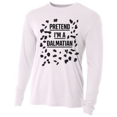 Pretend Im A Dalmatian Funny Lazy Halloween Costume Cooling Performance Long Sleeve Crew