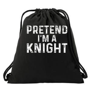 Pretend Im A Knight Halloween Drawstring Bag