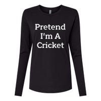 Pretend I'm A Cricket Costume Funny Lazy Halloween Party Womens Cotton Relaxed Long Sleeve T-Shirt