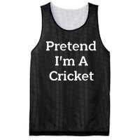 Pretend I'm A Cricket Costume Funny Lazy Halloween Party Mesh Reversible Basketball Jersey Tank