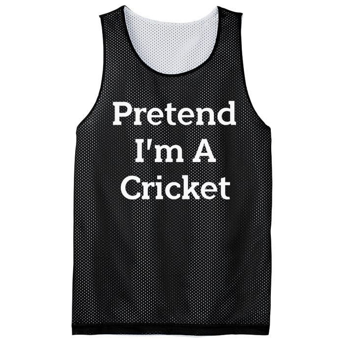 Pretend I'm A Cricket Costume Funny Lazy Halloween Party Mesh Reversible Basketball Jersey Tank