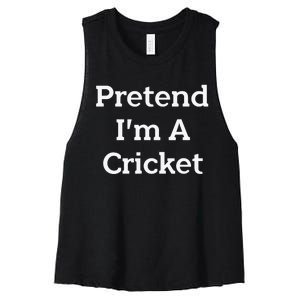 Pretend I'm A Cricket Costume Funny Lazy Halloween Party Women's Racerback Cropped Tank