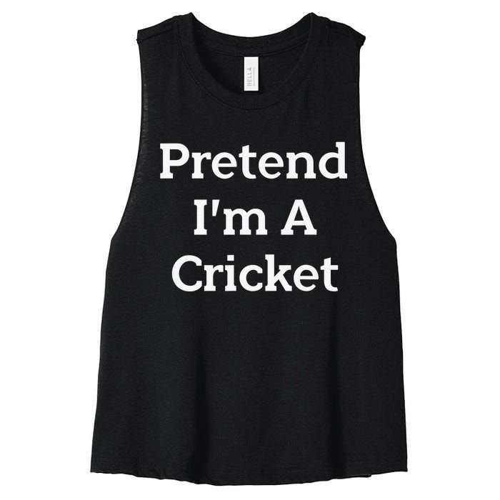 Pretend I'm A Cricket Costume Funny Lazy Halloween Party Women's Racerback Cropped Tank