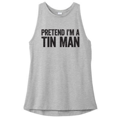 Pretend IM A Tin Man Adult Women Costume Ladies PosiCharge Tri-Blend Wicking Tank