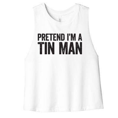 Pretend IM A Tin Man Adult Women Costume Women's Racerback Cropped Tank