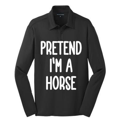 Pretend IM A Horse Costume Silk Touch Performance Long Sleeve Polo