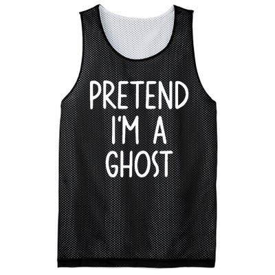 Pretend I'm A Ghost Costume Halloween Lazy Easy Mesh Reversible Basketball Jersey Tank