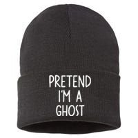 Pretend I'm A Ghost Costume Halloween Lazy Easy Sustainable Knit Beanie