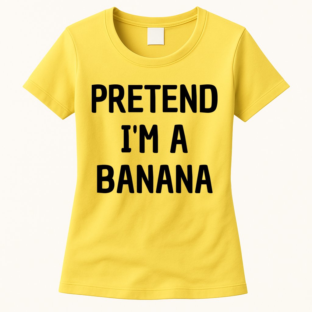 Pretend I'm A Banana Funny Lazy Halloween Costume Womens T-Shirt