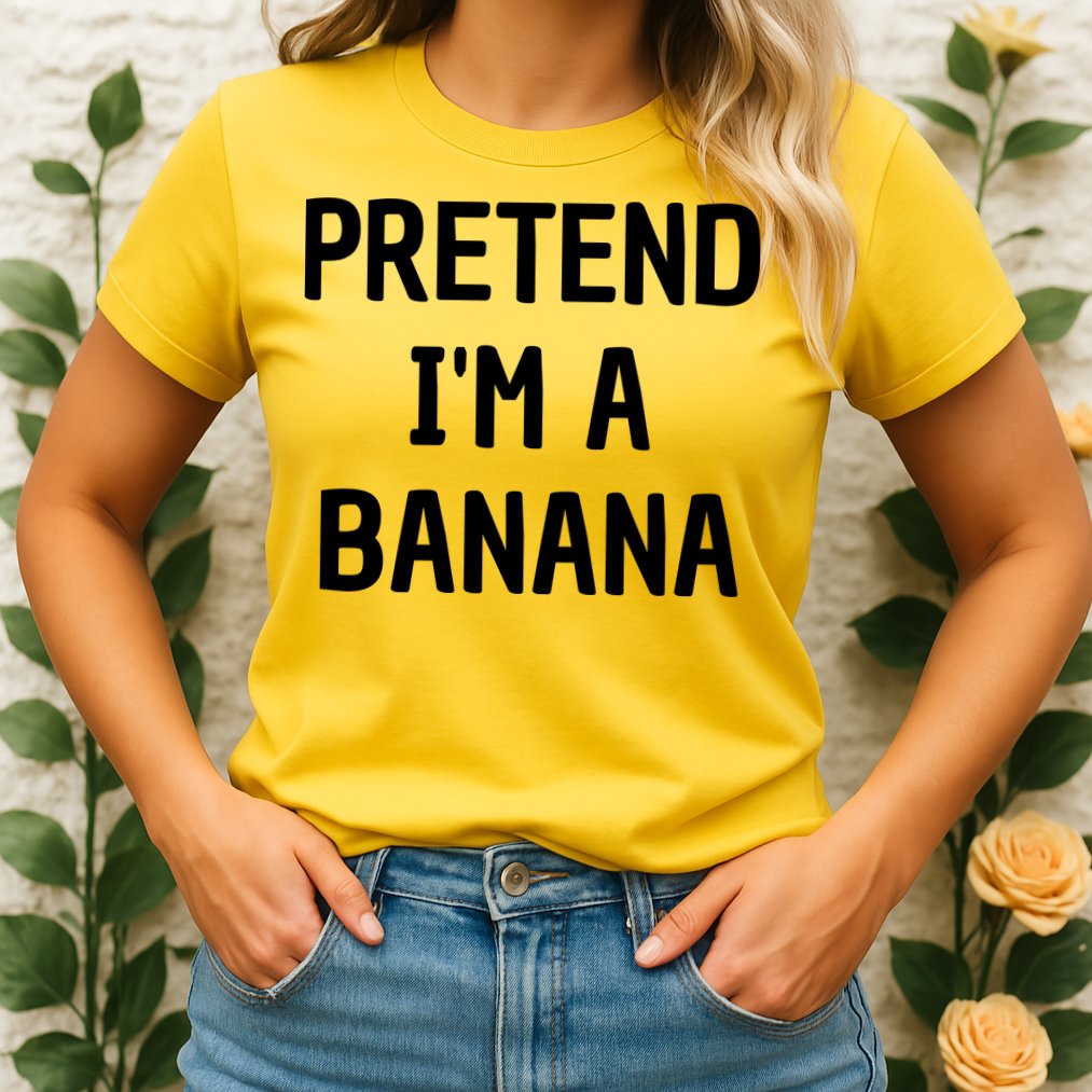 Pretend I'm A Banana Funny Lazy Halloween Costume Womens T-Shirt