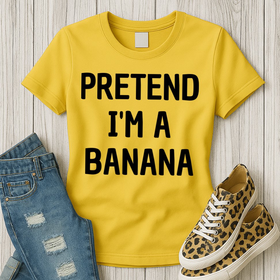 Pretend I'm A Banana Funny Lazy Halloween Costume Womens T-Shirt