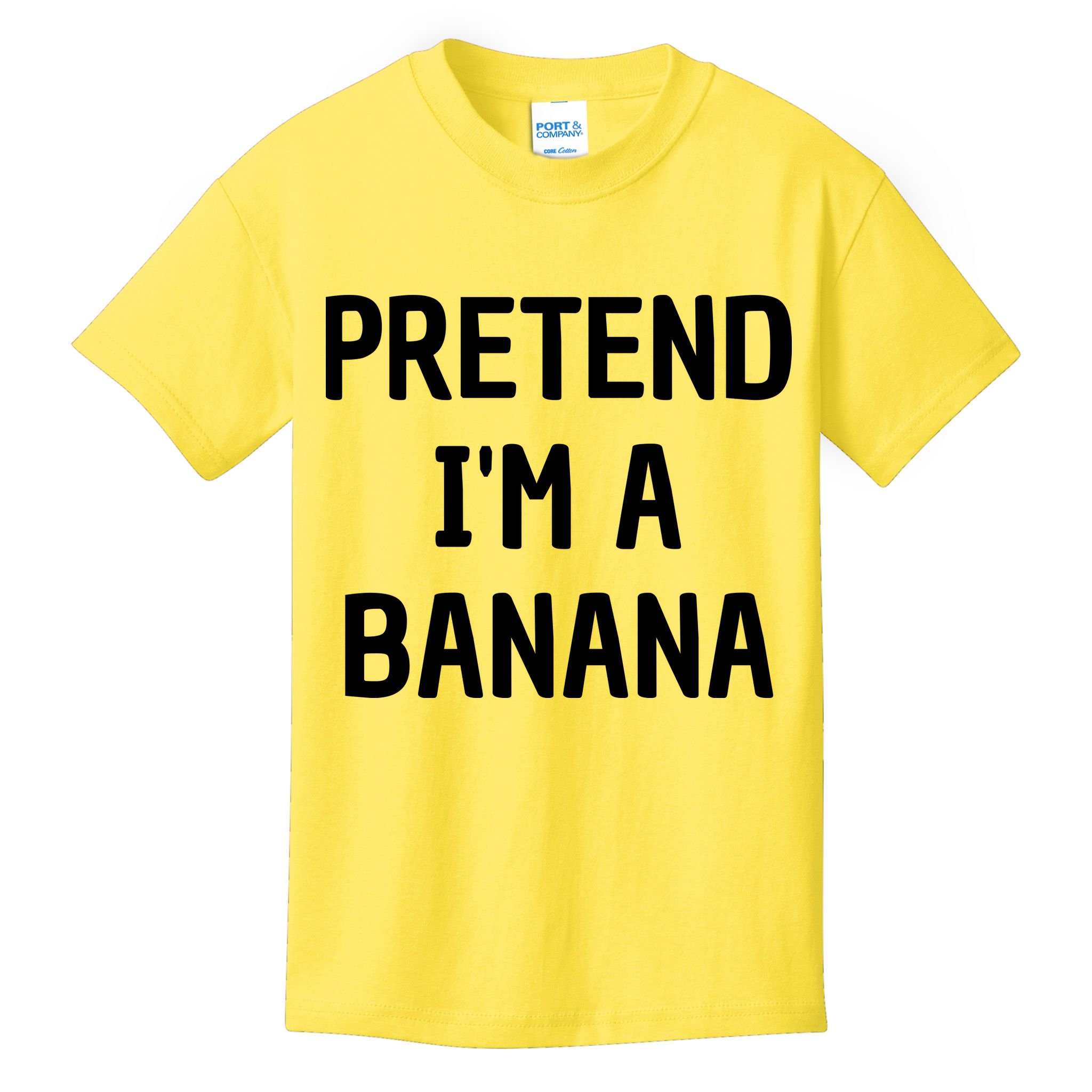 Pretend I'm A Banana Funny Lazy Halloween Costume Kids T-Shirt