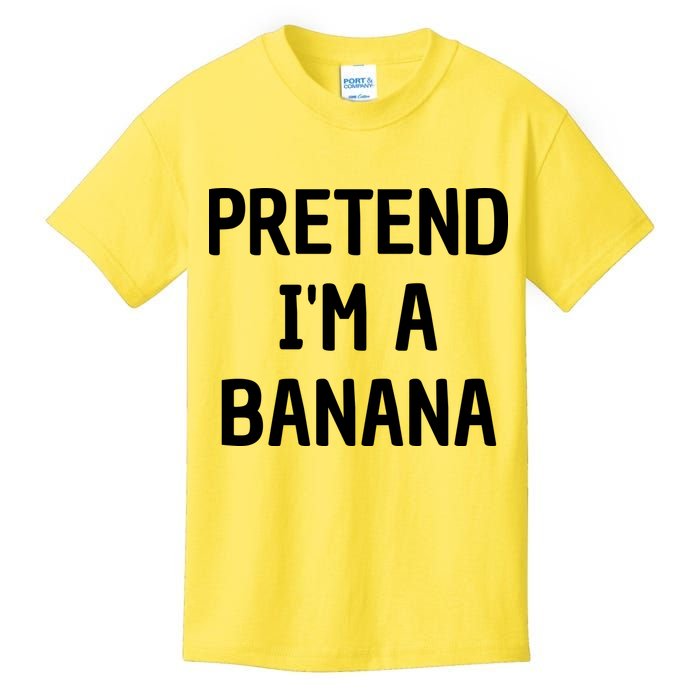 Pretend I'm A Banana Funny Lazy Halloween Costume Kids T-Shirt