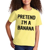 Pretend I'm A Banana Funny Lazy Halloween Costume Kids T-Shirt