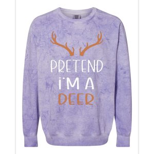 Pretend IM A Deer Lazy Wos Halloween Costume Colorblast Crewneck Sweatshirt