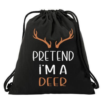 Pretend IM A Deer Lazy Wos Halloween Costume Drawstring Bag