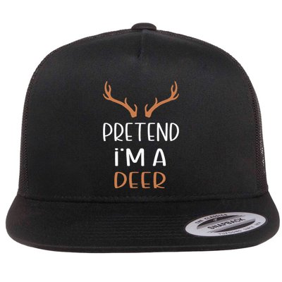 Pretend IM A Deer Lazy Wos Halloween Costume Flat Bill Trucker Hat