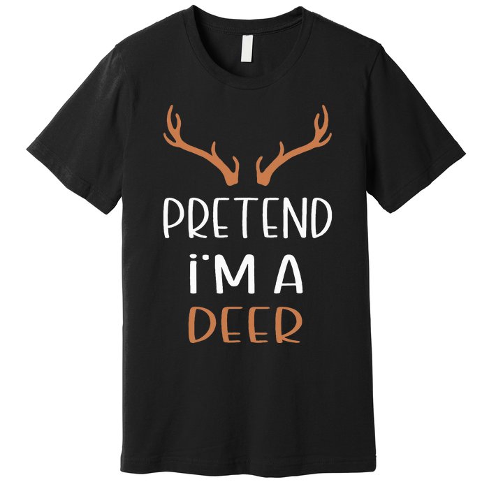 Pretend IM A Deer Lazy Wos Halloween Costume Premium T-Shirt