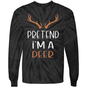 Pretend IM A Deer Lazy Wos Halloween Costume Tie-Dye Long Sleeve Shirt