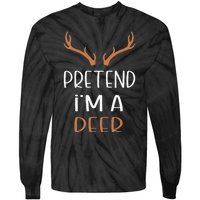 Pretend IM A Deer Lazy Wos Halloween Costume Tie-Dye Long Sleeve Shirt