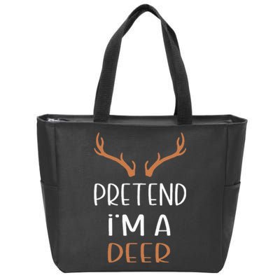 Pretend IM A Deer Lazy Wos Halloween Costume Zip Tote Bag