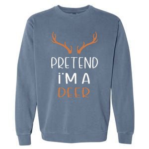 Pretend IM A Deer Lazy Wos Halloween Costume Garment-Dyed Sweatshirt