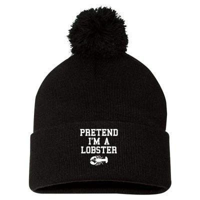 Pretend I'm A Lobster Funny Last Minute Lazy Costume Pom Pom 12in Knit Beanie