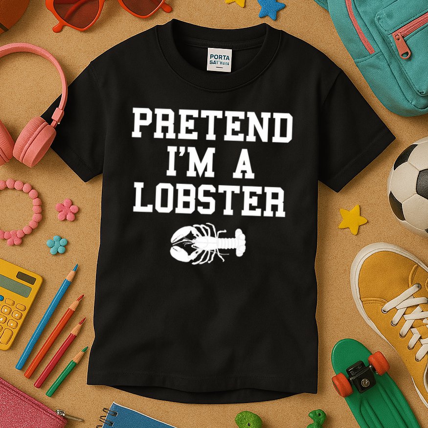 Pretend I'm A Lobster Funny Last Minute Lazy Costume Kids T-Shirt