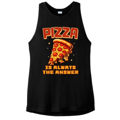 Pizza Is Always The Answer Ladies PosiCharge Tri-Blend Wicking Tank