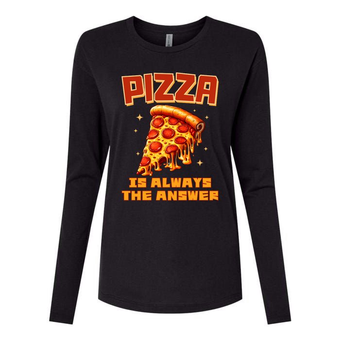 Pizza Is Always The Answer Womens Cotton Relaxed Long Sleeve T-Shirt