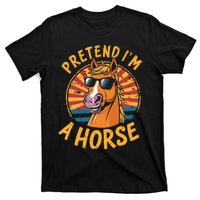 Pretend IM A Horse Funny Lazy Halloween Matching Costume T-Shirt