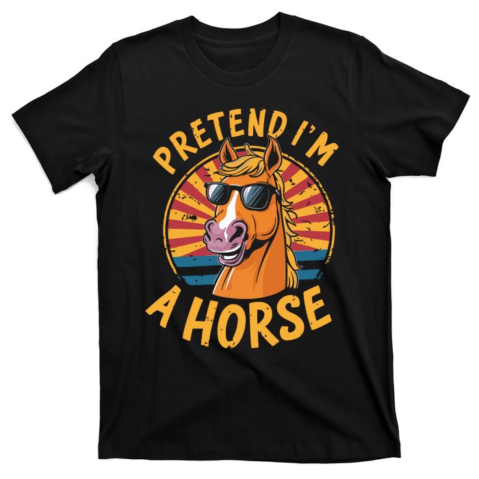 Pretend IM A Horse Funny Lazy Halloween Matching Costume T-Shirt