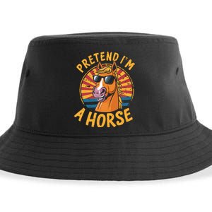 Pretend IM A Horse Funny Lazy Halloween Matching Costume Sustainable Bucket Hat