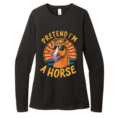 Pretend IM A Horse Funny Lazy Halloween Matching Costume Womens CVC Long Sleeve Shirt