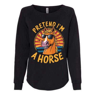 Pretend IM A Horse Funny Lazy Halloween Matching Costume Womens California Wash Sweatshirt