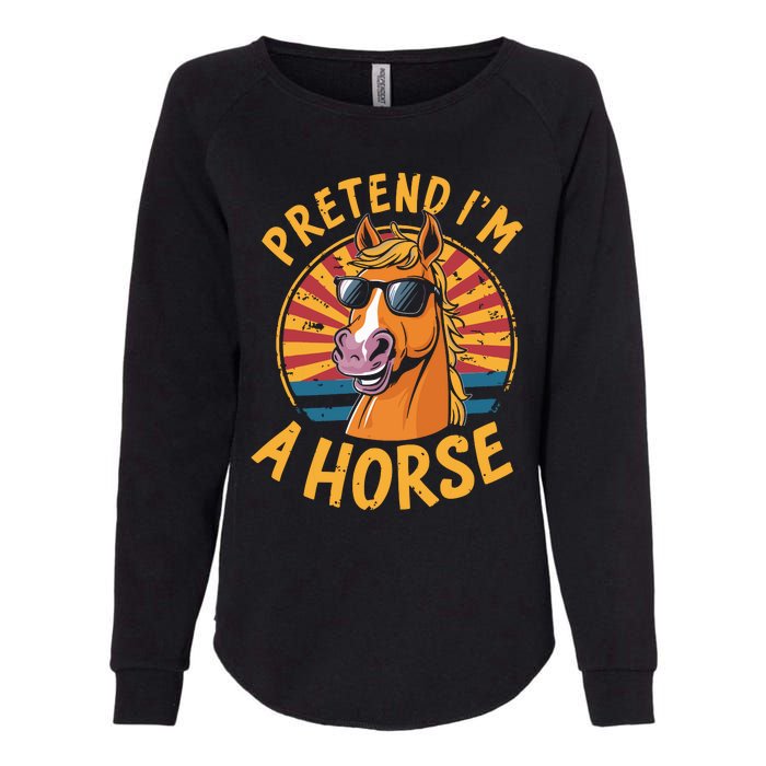 Pretend IM A Horse Funny Lazy Halloween Matching Costume Womens California Wash Sweatshirt