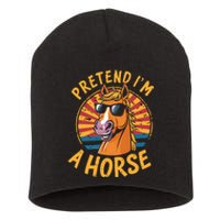 Pretend IM A Horse Funny Lazy Halloween Matching Costume Short Acrylic Beanie