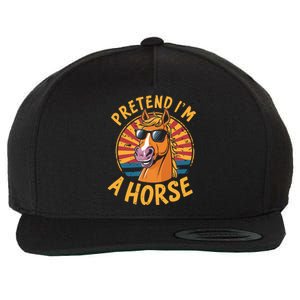 Pretend IM A Horse Funny Lazy Halloween Matching Costume Wool Snapback Cap