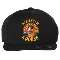 Pretend IM A Horse Funny Lazy Halloween Matching Costume Wool Snapback Cap