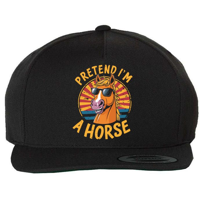 Pretend IM A Horse Funny Lazy Halloween Matching Costume Wool Snapback Cap