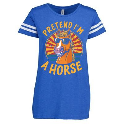 Pretend IM A Horse Funny Lazy Halloween Matching Costume Enza Ladies Jersey Football T-Shirt