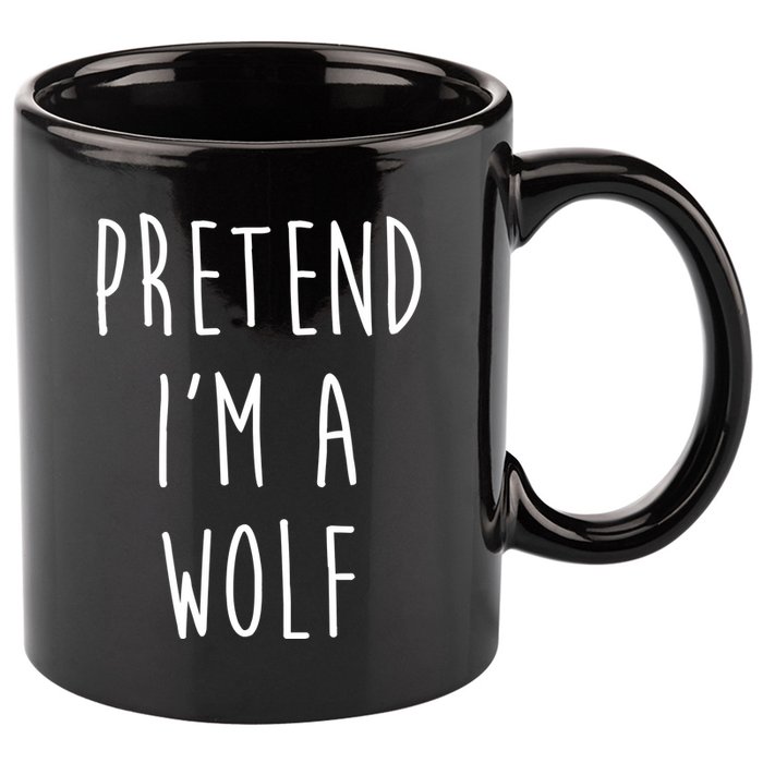 Pretend I'm A Wolf Funny Halloween Costume 11oz C Handle Ceramic Mug